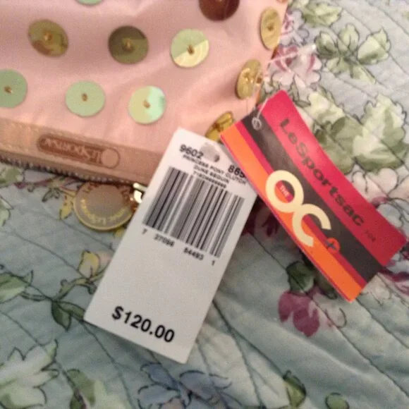 Vintage Y2K Lesportsac The OC Gold Sequined Clutch Purse - Picture 4 of 5